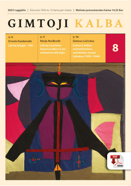 „Gimtoji kalba“ Nr. 8 / 2025 PDF formatu