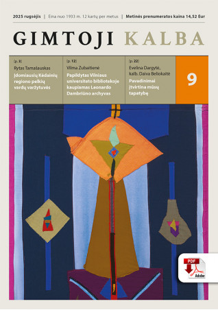 „Gimtoji kalba“ Nr. 9 / 2025 PDF formatu