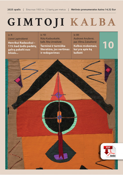 „Gimtoji kalba“ Nr. 9 „Gimtoji kalba“ Nr. 9