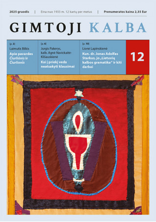 „Gimtoji kalba“ Nr. 12 / 2025