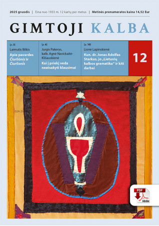 „Gimtoji kalba“ Nr. 12 / 2025 PDF formatu