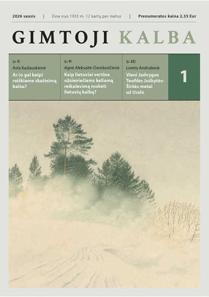 „Gimtoji kalba“ Nr. 1