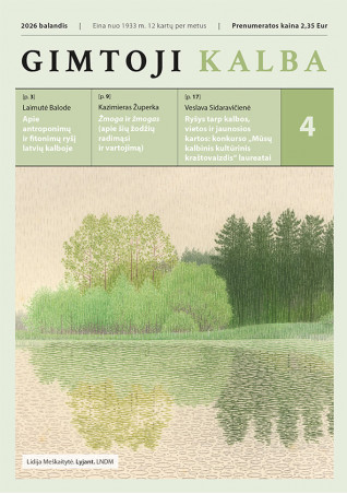 „Gimtoji kalba“ Nr. 4 / 2026