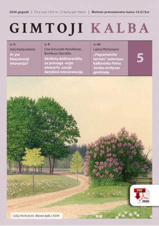 „Gimtoji kalba“ Nr. 5 / 2026 PDF formatu