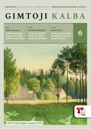 „Gimtoji kalba“ Nr. 6 / 2026 PDF formatu