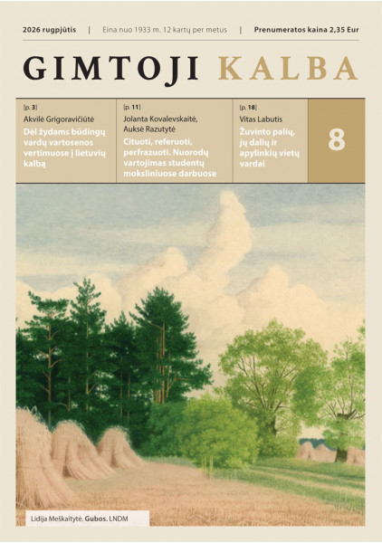 „Gimtoji kalba“ Nr. 8