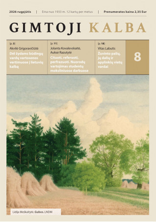 „Gimtoji kalba“ Nr. 8 / 2026