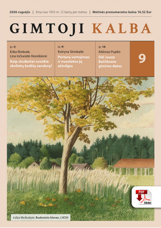 „Gimtoji kalba“ Nr. 9 / 2026 PDF formatu